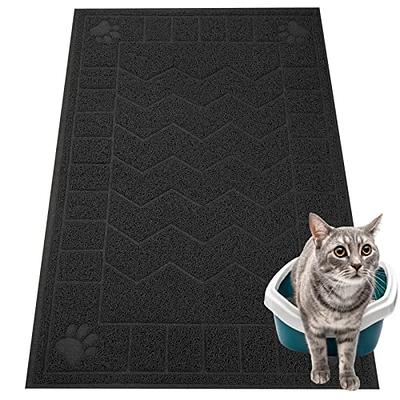 kaxionage Cat Litter Mat, 30 X 24 Kitty Litter Mat, Honeycomb Double  Layer Trapping Litter Mat Design,Waterproof Urine Proof Cat Mat,Easy Clean  Scatter Control (Black)