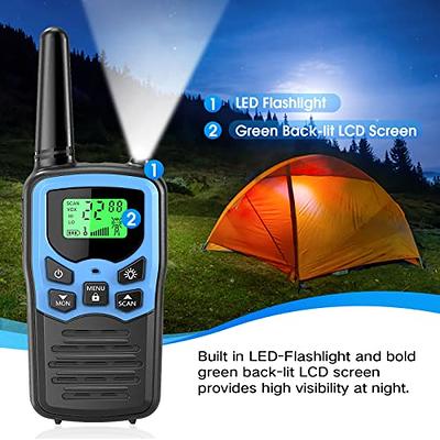 Topsung Walkie Talkies for Adult, Easy to Use Rechargeable Long Range Walky  Talky Handheld Two Way Radio with NOAA for Hiking Camping（Blue 2 Pack）