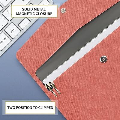 Pink PU Leather A4 File Folder Document Holder Waterproof