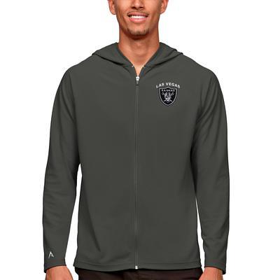 Las Vegas Raiders Antigua Victory Full-Zip Hoodie - Heather Gray