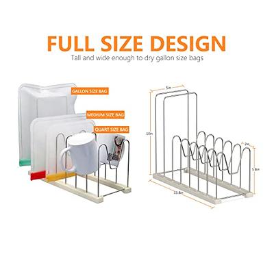 Peekia Reusable Bag Drying Rack,Silicone Bag Drying Rack,Gallon Bag Drying  Rack,Drying Rack for Cups,Bottles,Pan Lid&Cutting Board Organizer