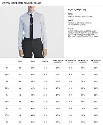 Calvin Klein Men's Dress Shirt Slim Fit Non Iron Herringbone French Cuff,  White, 17" Neck 34"-35" Sleeve - Yahoo Shopping