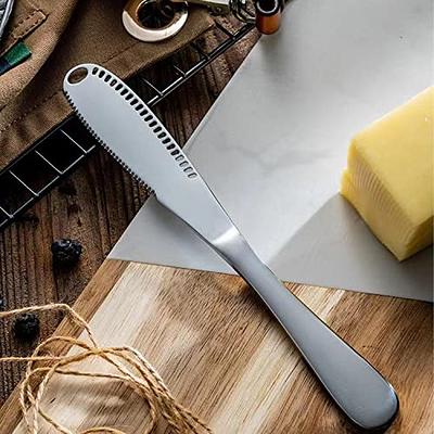 Appetizer Serving Butter Knife Spreader Hammered Silver Metal Black Stone  Arrow