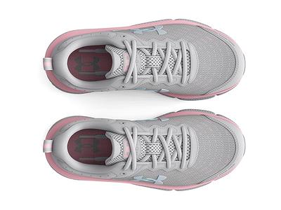 Big Girl Under Armour Assert 10 Wide in Halo Gray/Pink Sugar/Iridescent