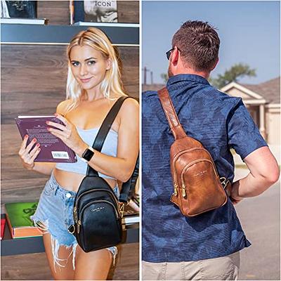 Haytijoe Small Crossbody Purse, Fanny Packs for Women Man Sling Bag Leather  Crossbody Sling Purse for Gifts