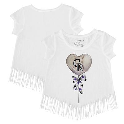 Colorado Rockies Tiny Turnip Toddler Baseball Love T-Shirt - White