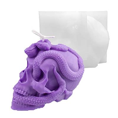 Lukinuo Silicone Skull Mold 2pcs 3D Skull Resin Mold Skull Candle Mold  Skeleton Head Skull Shape Mold for Candle Making Aromatherapy Soap Epoxy  Casting Bar Wax Melt Polymer Clay Halloween Party 