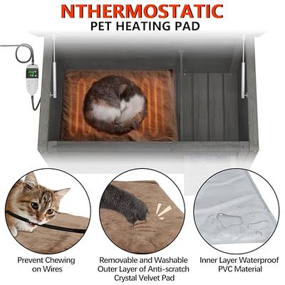 Clawsable Indestructible Heated Cat House for Outdoor Cats in Winter,  Weatherproof Fully Insulated Outside Feral Cat House Shelter for Stray Barn  Cat