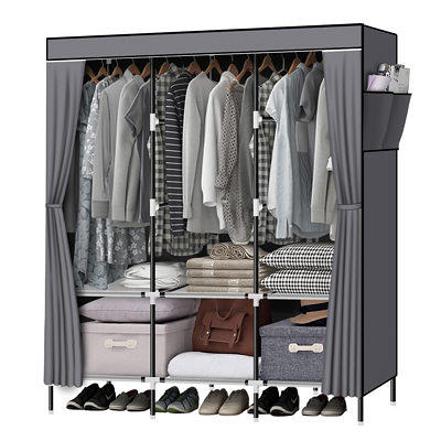 LOKEME Portable Closet, 67 Inch Wardrobe Closet for Hanging Clothes with 4  Hanging Rods, 25mm Steel Tube Clothes Storage Organizer for Extra Sturdy