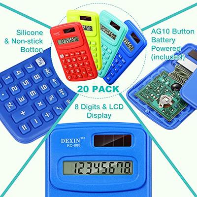 24 Pieces Basic Calculators for Students Small Calculators Pocket Size Mini  Calculators Dual Powered Handheld Calculator 8 Digit Display Desktop