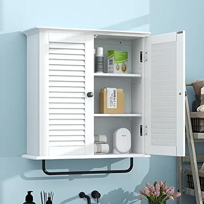 Treocho Bathroom Wall Cabinet, Medicine Cabinet with Door and Open