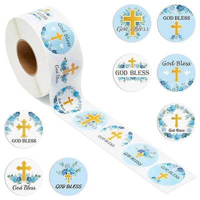 Wax seal stickers - cross christening baptism envelope adhesive