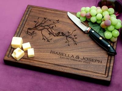 Personalized Cutting Boards, Custom Wedding, Anniversary or Housewarming  Gift Idea, Wood Engraved Charcuterie Board for Kitchen or Chef, Stylish