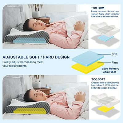 Elviros Knee Pillow for Side Sleepers, Orthopedic Memory Foam Wedge Contour  Leg Pillow, Multi Position Use