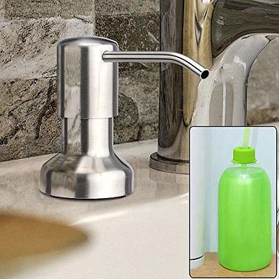 Dish Soap Dispenser for Kitchen Sink and Tube Kit, 47 Tube Connects Pump  Directly to Soap Bottle Brushed Nickel