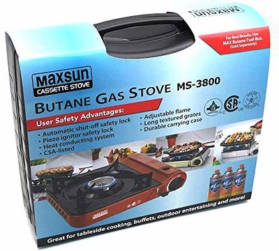 Maxsun Portable Gas Stove MS3800 (Red), 9,560BTU High Power, Camp