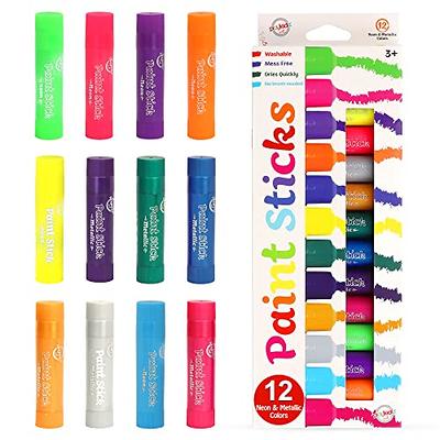 Playkidiz Puff Paint, 6 Pack 3-D Fabric Paint, Metallic Colors, Non-toxic  Paint Set for Kids, Ages 3+