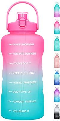 Water Bottle With Straw Leak Proof and BPA Free Drinks Bottles With  Motivational Time Markings Hydration Sports Bottle for Gym Reusable 