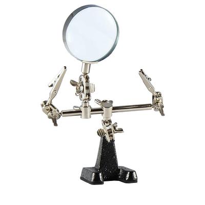 VEVOR Magnifying Glass with Light and Stand, 5X Magnifying Lamp, 4.3 in. Glass Lens, Base and Clamp 2-in-1 Desk Magnifier