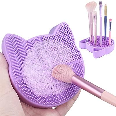 4 Packs Silicone Makeup Brush Cleaning Mat, Round Makeup Brush Cleaner Pad  Cosmetic Brush Cleaning Mat