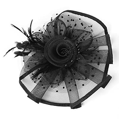  Zivyes Fascinators Headband Tea Party Hats for Women Royal  Wedding Hat Feather Mesh Hair Clip : Everything Else