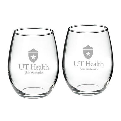 SMU Mustangs 21oz. 2-Piece Stemless Wine Glass Set