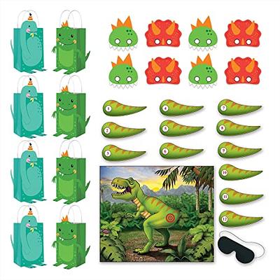 Pin The Tail On The Dinosaur Game Set of 2, Kids Dinosaur Party Games and  Party Decorations with 2 Posters and 24 Dino Tails, Boys and Girls Dinosaur