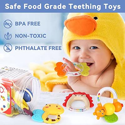 MOONTOY 12pcs Baby Rattle Toys, Infant Teether Shaker Grab and Spin Rattles  Toy, Musical Toy Set, Early Educational Newborn Toys Gifts for 0, 3, 6, 9