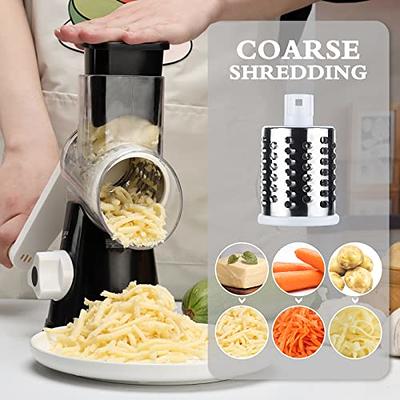 Rotary Cheese Grater, 5 in 1 Cheese Grater with Handle, Replaceable  Stainless Blades Cheese Shredder, Cheese Slicer, Cheese Grater Hand Crank,  Easy to