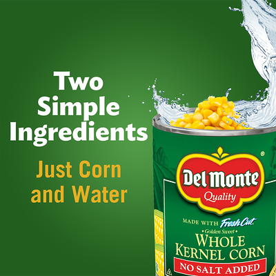 Del Monte No Salt Added Golden Sweet Whole Kernel Corn - 15.25oz : Target