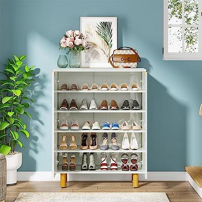 Tribesigns Shoe Cabinet, Shoe Cabinet Organizer with Wooden Doors