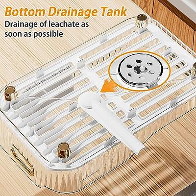 Aoibox Single Tier Bamboo Stand Drainer Storage Holder Organizer Kitchen Cabinet Drying Dish Rack