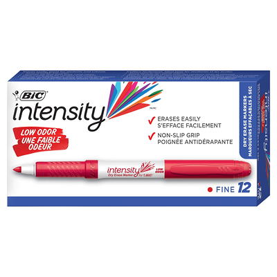 Bic FPIN11BK Intensity Black Permanent Fine Tip Marker Pen - 12/Pack