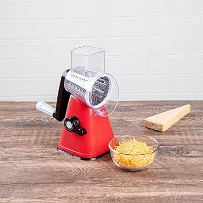 Met Lux Red Rotary Cheese / Vegetable Grater - with 3 Blades - 1