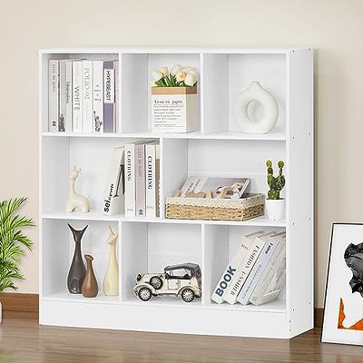 IDEALHOUSE Triple Wide 4 Tier Book Shelf, Tall Bookshelf with Open