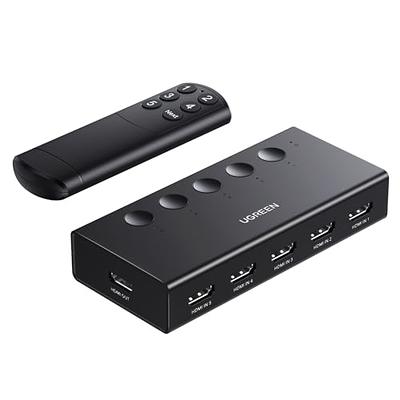 UGREEN HDMI Switch 5 in 1 Out 4K@60Hz, HDMI Splitter with Remote 5 Port HDMI