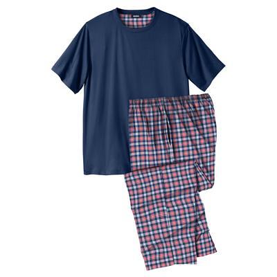 KingSize Men's Big & Tall Flannel Plaid Pajama Pants - Tall - 3XL, Black
