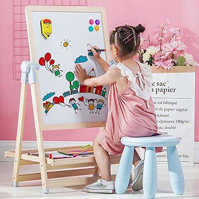 Kids Easel with Paper Roll Double-Sided Whiteboard & Chalkboard Adjustable  Kids Art Easel Standing Easel with Accessories for Kids and Toddlers -  Yahoo Shopping