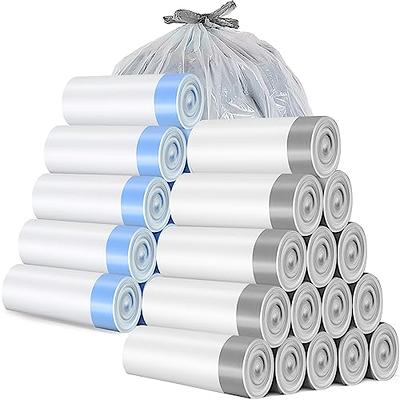 PerKoop 600 Count 4 Gallon Trash Bags Drawstring Plastic Unscented Garbage  Bags Kitchen Bags Small Trash Can Liners for Bathroom, Kitchen, Toilet,  Office, Waste Bin Bucket, 15 Liter, Gray and Blue - Yahoo Shopping