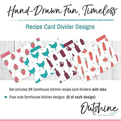 Outshine Premium Recipe Card Dividers 4x6 with Tabs, Farm Design (Set of  24), Recipe Box Dividers, Durable Index Card Dividers Made of Thick  Cardstock
