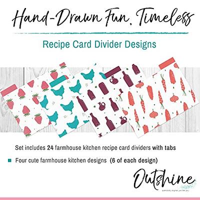  Recipe Card Dividers 4x6 with Tabs (Set of 24