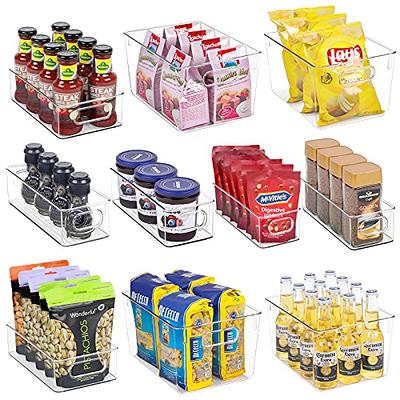 Set of 8 Refrigerator Organizer Bins, Vtopmart Clear Plastics Fridge  Organizers and Storage with Handles