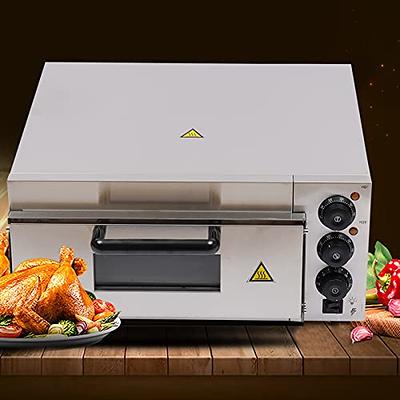 Commercial Pizza Oven Countertop, 16 Single Deck Layer,2000W Stainless  Steel Electric Pizza Oven with Stone and Shelf, Multipurpose Indoor Pizza