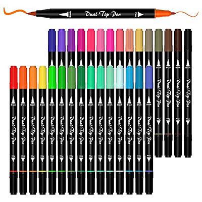 Hethrone Markers for Adult Coloring - 100 Colors Dual Tip Brush Pens Art  Markers Set, Fine Tip Markers for Calligraphy Painting Drawing Lettering  (100 Colors Black) 