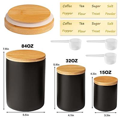 Black Canisters Sets for Kitchen-Set of 3 Kitchen Canisters for