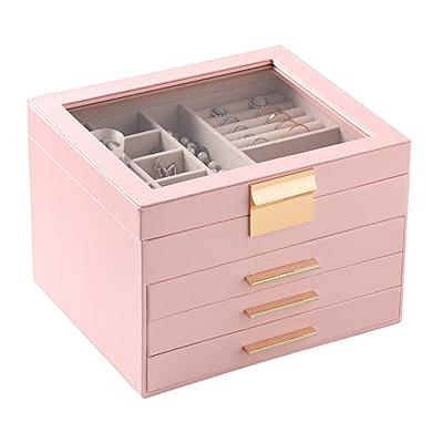 YUFONG Jewelry Boxes Earring Storage Box Organizer 5 Drawers Jewelry  Organizer Acrylic Jewelry Storage Box Holder Compartment Transparent  Display