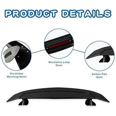 KKoneAuto 47Inch Universal GT Wing Spoiler Racing Spoiler for Cars  Adjustable Rear Trunk Spoiler, Lightweight ABS Car Spoiler Wing (Carbon  Fiber