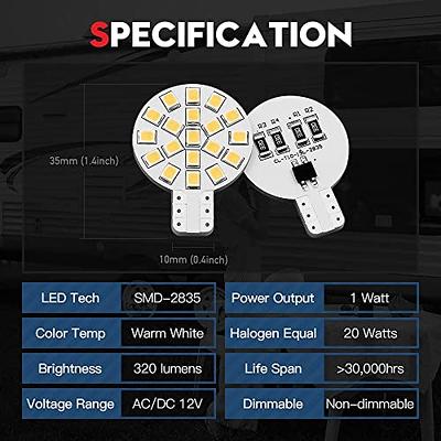 SYLVANIA - 158 T10 W5W LED White Mini Bulb - Bright LED Bulb, Ideal for  Interior Lighting - Map, Trunk, Cargo and License Plate (Contains 1 Bulb) :  : Home & Kitchen