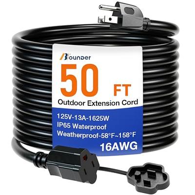 BBOUNDER 25 FT Outdoor Extension Cord Waterproof, Black 16/3 SJTW