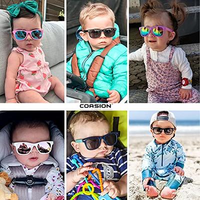 COASION Bendable Flexible Polarized Baby Sunglasses with Strap for Newborn  Infant Boys Girls Age 0-24 Months CA9018 (Matte Black/Gray+Matte Blue/Grey)  - Yahoo Shopping